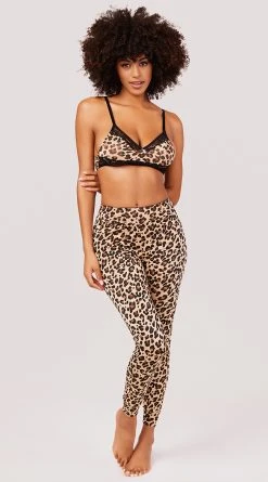 Yandy Leopard And Lace Pajama Set -LEG AVENUE Shop YSM PL YA11219L LEOPARD AND LACE PJ SET 2029
